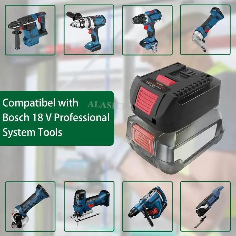 Para herramientas de batería Bosch 18V GBA adaptador de batería BOSC18BS para baterías Bosch 18V PBA a herramientas eléctricas de batería Bosch 18V GBA