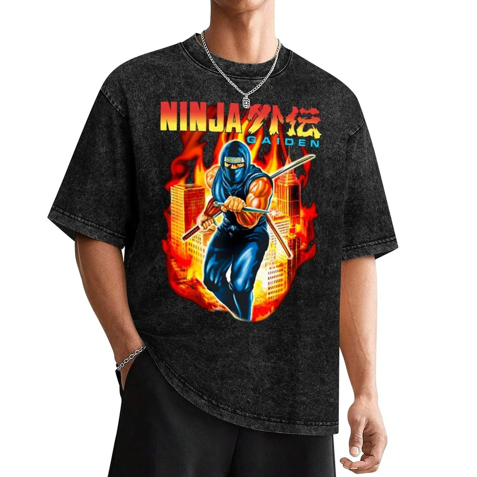 NINJA GAIDEN BOX ART T-Shirt plus sizes summer clothes vintage t shirts mens white t shirts