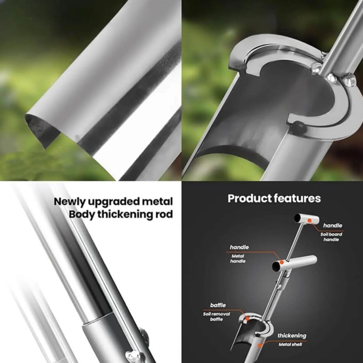 

High-Quality Long Handle Essential Bulb Planter for Effortless Digging - Precise Soil Sampling and Weeding Made Easy - Seamless