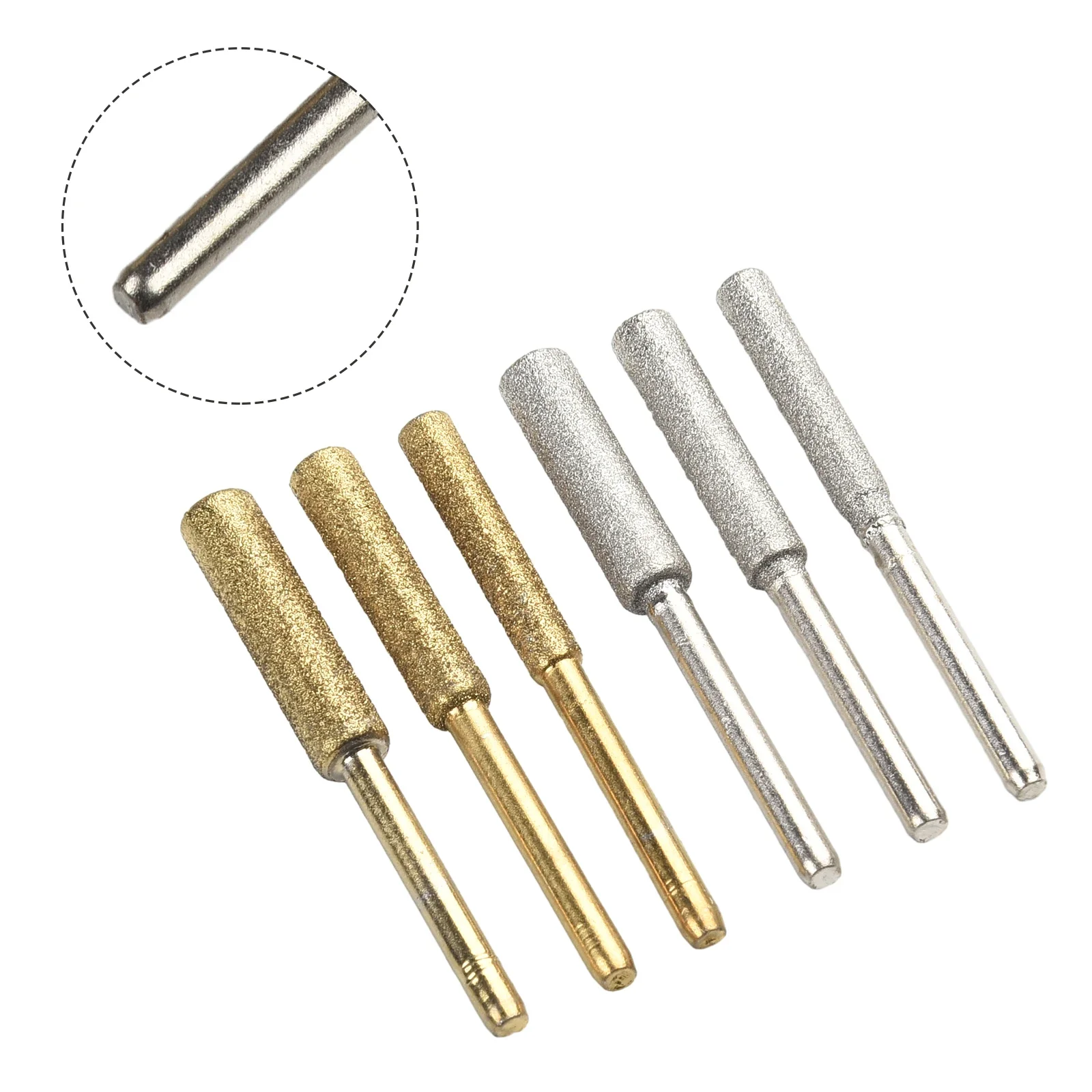 Affilatrice per motoseghe Intaglio Bava cilindrica 6PCS Affilatrice per utensili per molatura rivestita Pietra per affilare la lima Rettifica dei metalli 4/4.8/5.5mm