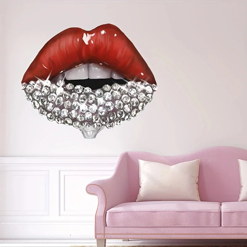 

MT1099# Sexy Red Lip Wall Decal Bedroom Entryway Living Room Porch Home Decoration Wall Stickers, Removable Toilet Stickers