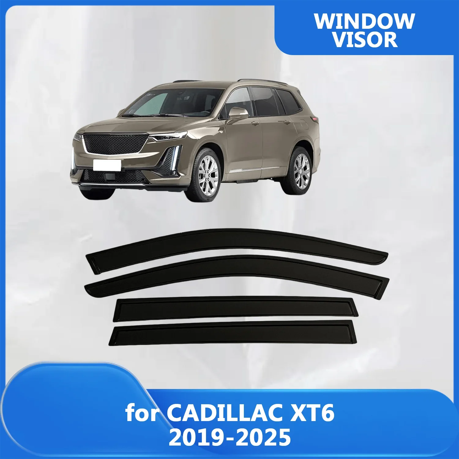 

Window Visor for CADILLAC XT6 2019 2020 2021 2022 2023 2024 2025 Weathershied Door Side Window Wind Sun Rain Guards