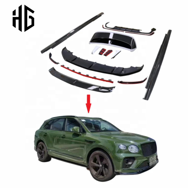 

For Bentley Bentayga Body Kit W12 Speed Dry Carbon Fiber V8S Style Front Lip Rear Diffuser Spoiler Wing Side Skirts