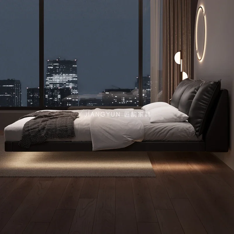 

Aesthetic Sleeping Massage Bed Nordic Bedroom Queen Double Children Modern Bed Safe Leather European Beliche Lounge Furniture