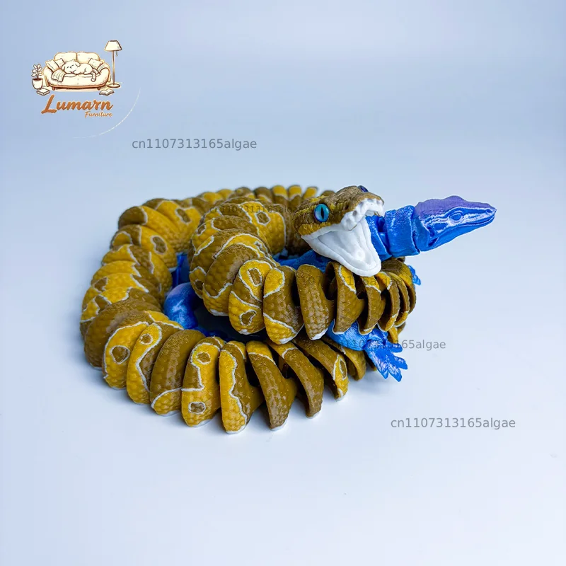3D printing python ball python joint mouth movable creative children's simulation toy vivid snake shape model gift