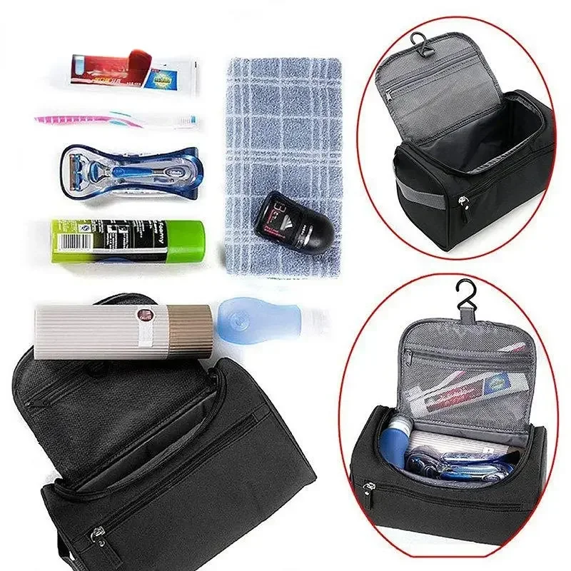 Borsa per il trucco portatile capacità Unisex organizzatore cosmetico impermeabile custodia per articoli da toeletta per donna uomo lavare il trucco