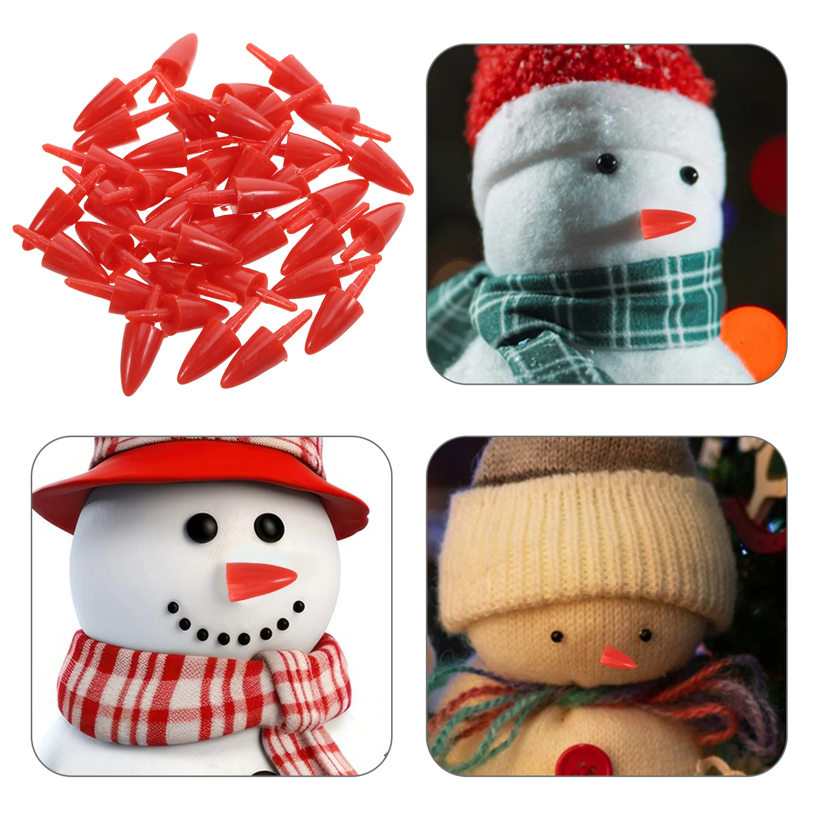 100 Uds. Kit de manualidades Diy con forma de zanahoria y nariz de muñeco de nieve para niños, Mini decoración, suministros de construcción para actividades al aire libre e invierno, cuentas de plástico