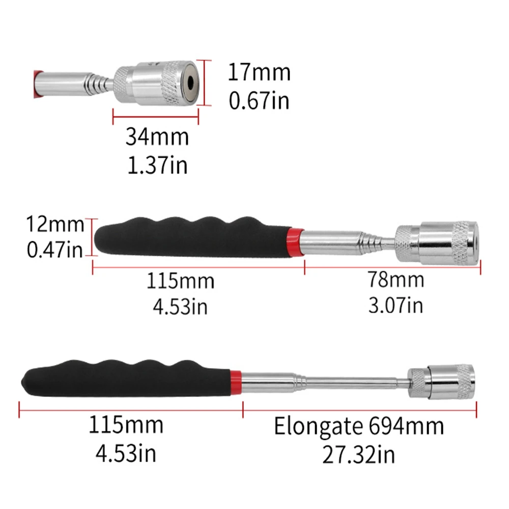 Mini Draagbare Telescopische Magnetische Magneetpen Handig Gereedschapscapaciteit Voor Het Oppakken Van Moerbout Uitschuifbare Ophaalstangstick