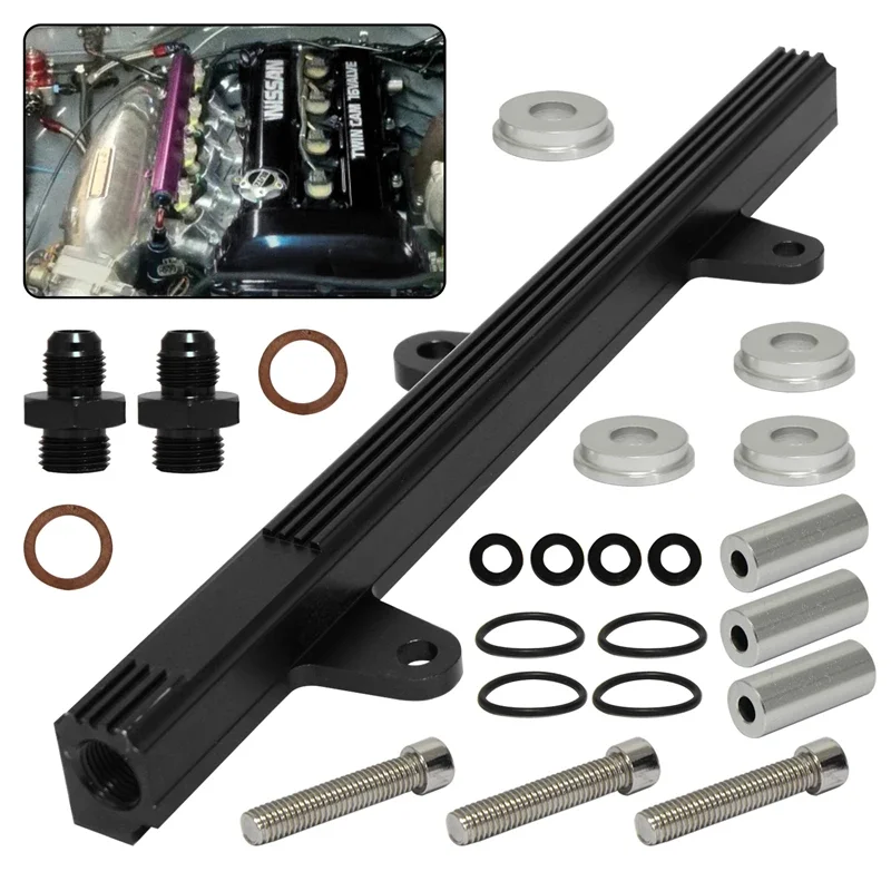 New top feed injector billet fuel rail fit for Nissan 240SX S13 SR20 SR20DET Silvia 1989-1994  Black/Purple/Blue