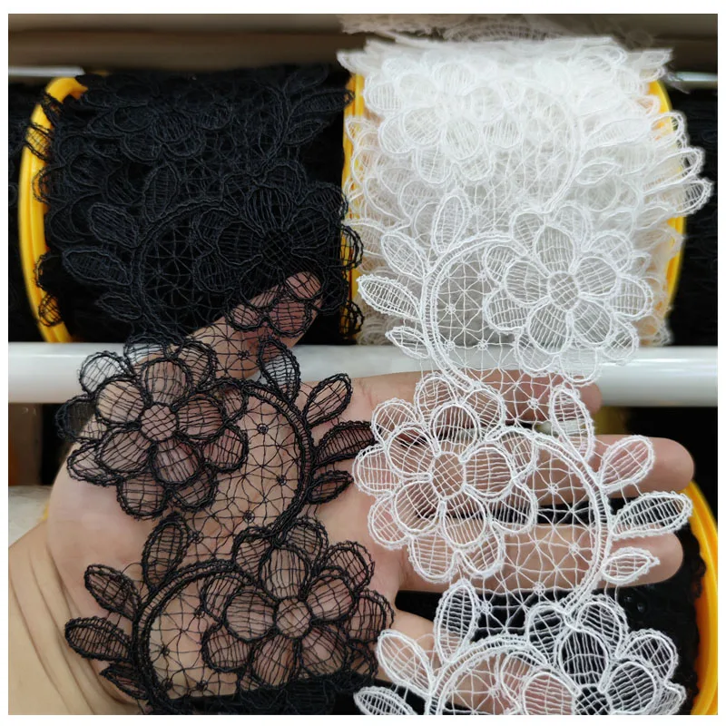 Black White Organza Lace Sewing For Dress Skirt Cloth Diy Sewing Garment Accessories Decorative Lace Ribbon