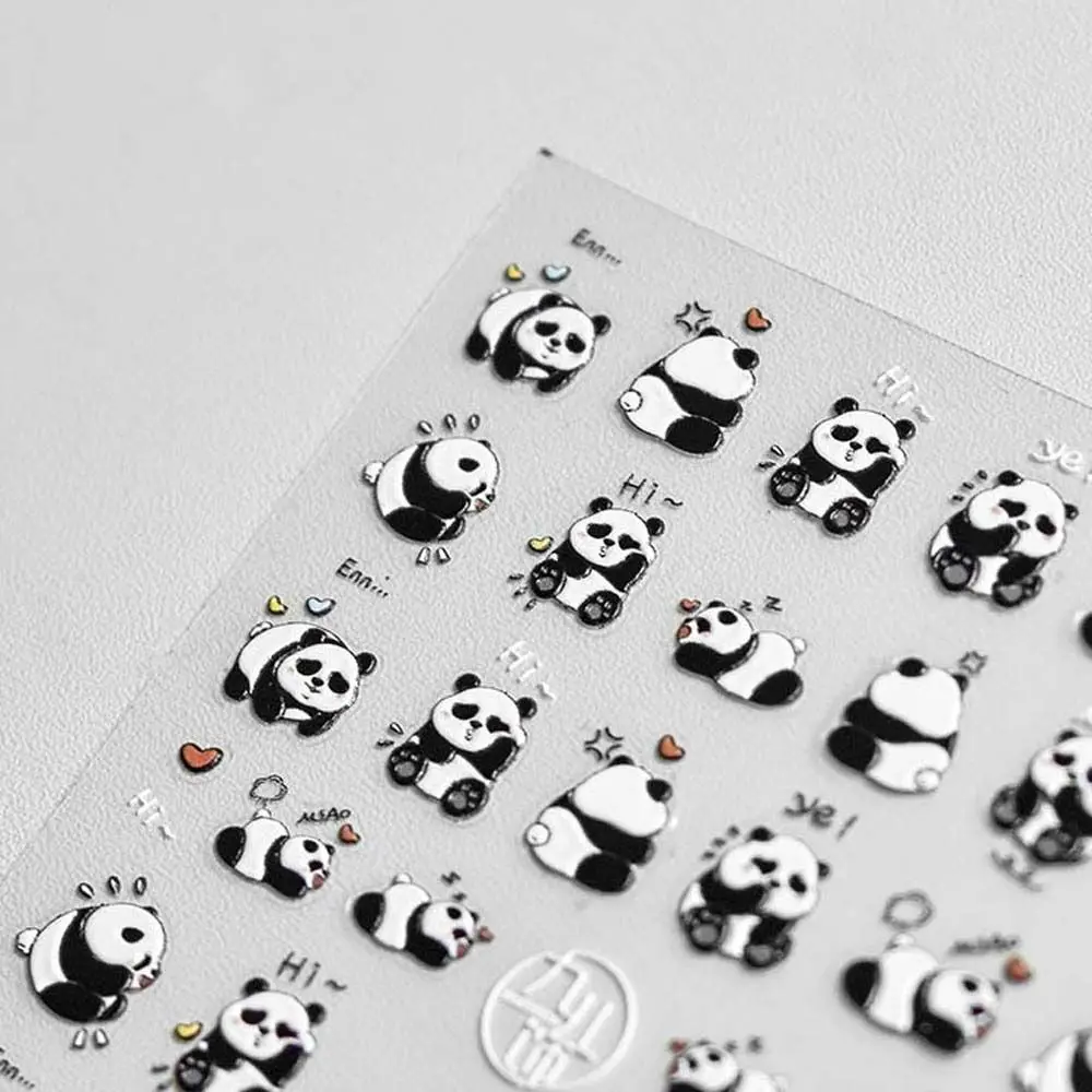 Bamboo Leaf Pattern Cartoon Panda Nail Stickers Nail Art Decoration Nail Accessories Animal Panda Nail Decals Manicure Ornaments