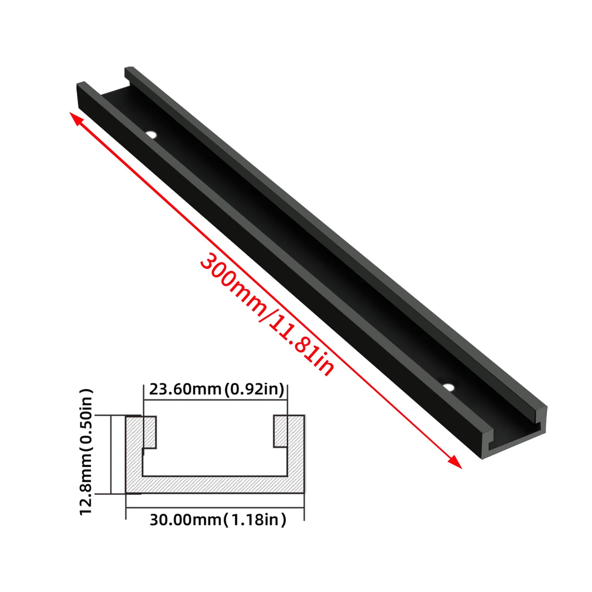 600/800MM T30 T-Nut-Gleitschiene für Gehrungsführung, Holzbearbeitungs-DIY-Werkzeug, Gehrungsführungsschiene für Tischkreissäge und Frästisch – Detail 12