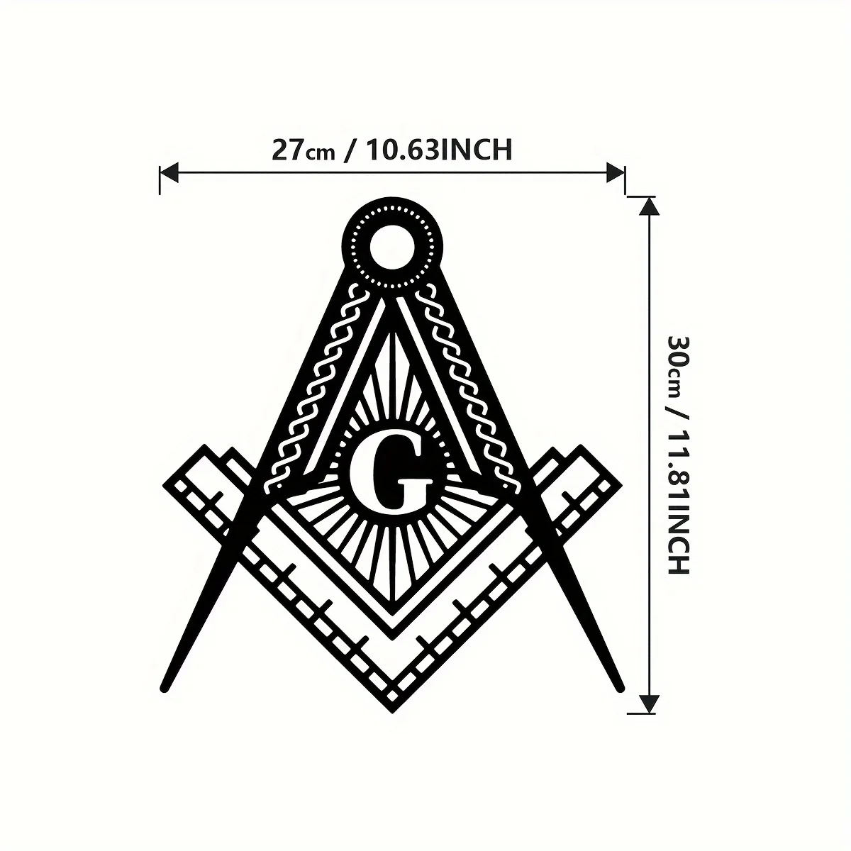 Freemasons Masonic Emblem Metal Wall Plaque - Geometric Design with Intricate Patterns, Durable Iron Indoor Father'S