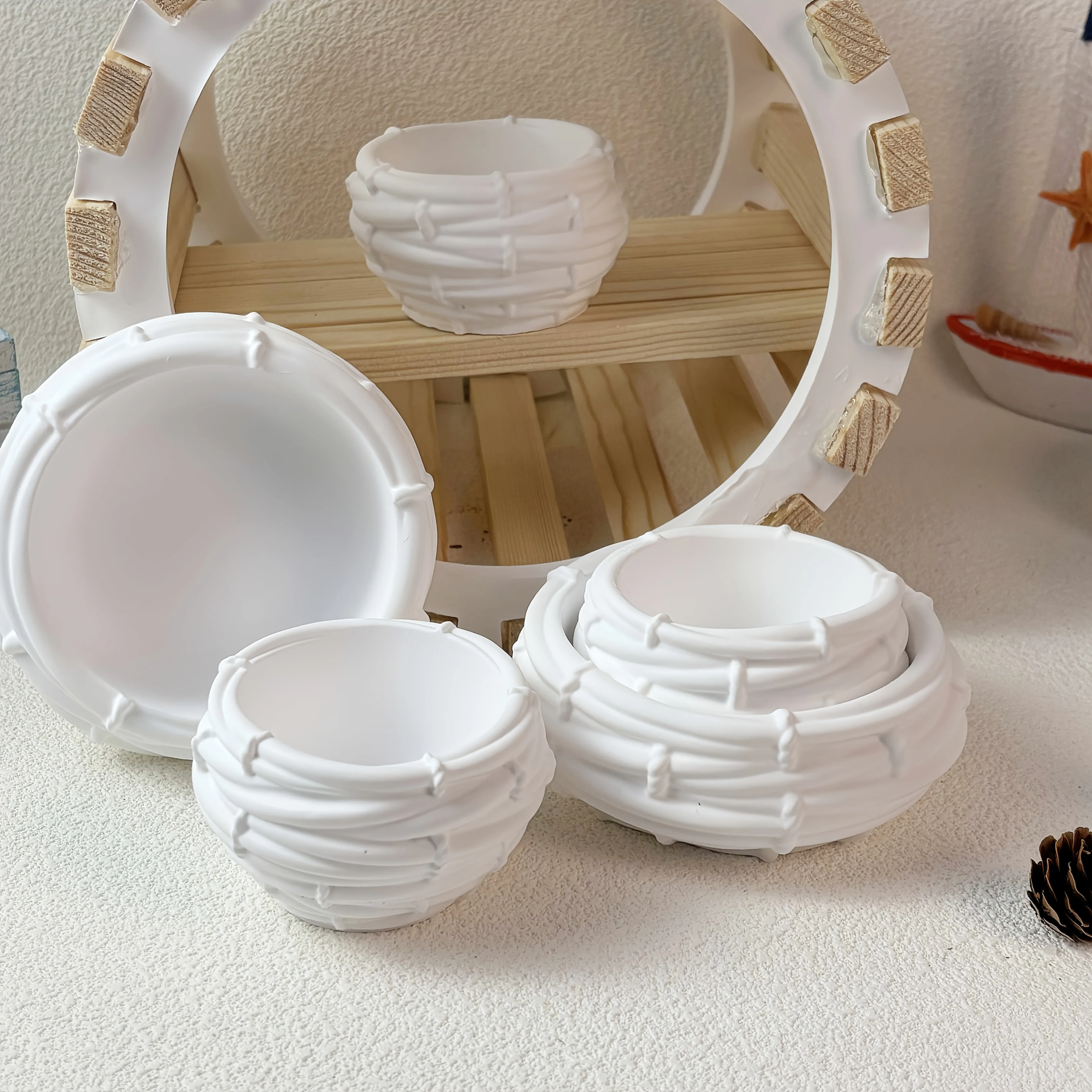 1/2 Stück DIY handgefertigte Vogelnest-Silikonform, perfekt für die Herstellung von Kerzen, Harzschmuck, Ton- und Gipsarbeiten, kreativ – Detail 7