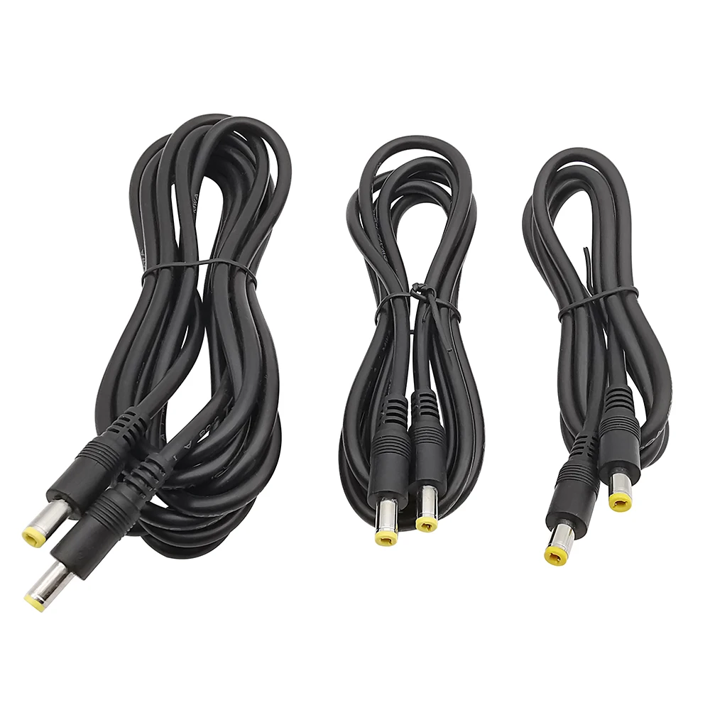 5.5 x 2.5mm Male to 5.5 x 2.5mm Male Plug DC Connector Extension Cable 12V Power Adapter Cord 0.3M 0.5M 1M 1.5M 3M