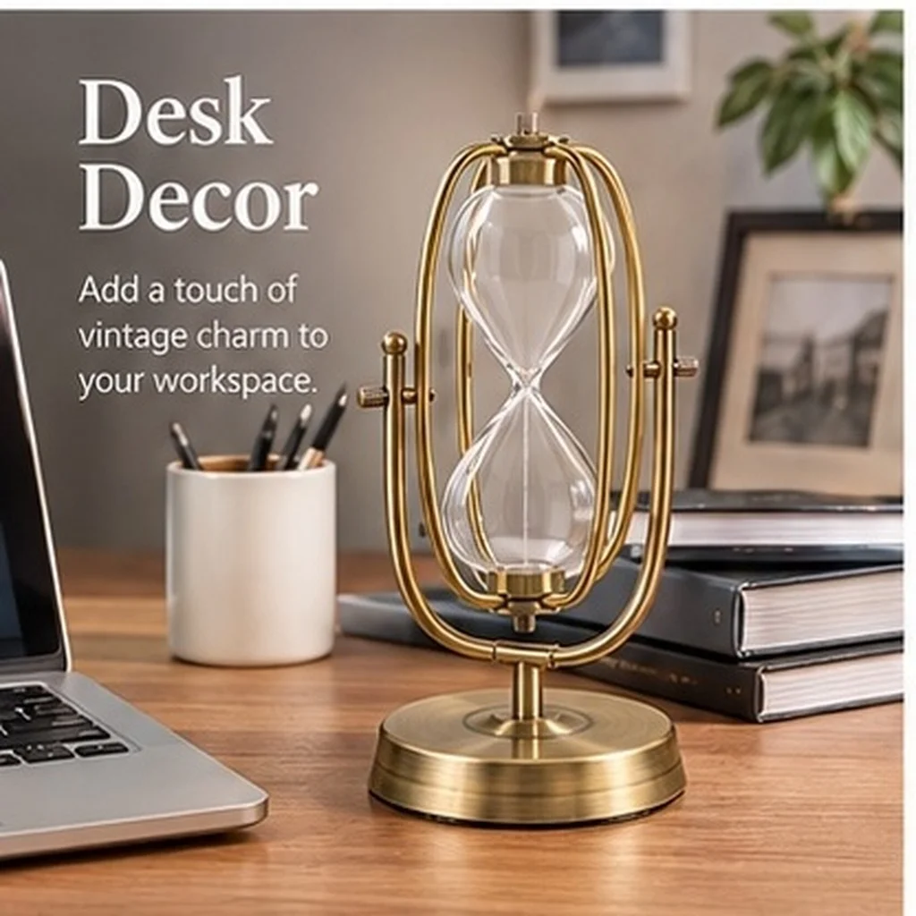 10 Inch Rotating Vintage Hourglass Empty Fillable Sand Timer Metal Frame DIY Unity Wedding Sand Ceremony Decorative Desk