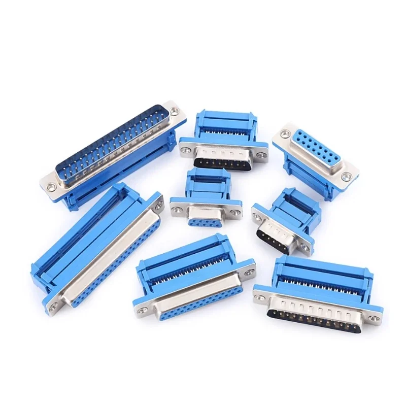 10PCS DB9 DB15 DB25 DB37 DIDC9/DIDC15/DIDC25 DIDC37 male female plug serial port connector idc crimp type D-SUB rs232 adapter