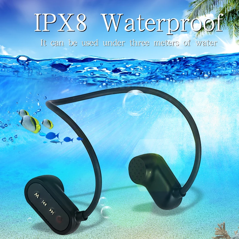 New Bone Conduction HIFI MP3 music Player IPX8 Waterproof Swimming Outdoor Sports Headset Bluetooth 5.0 MP3 Walkman wireless