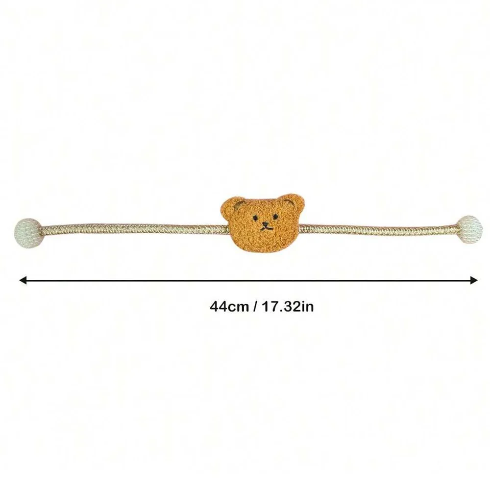 Cartoon Bear Curtain Tieback, Cartoon Embroidery Plush Bear Curtain Binding Strap, Kids Room Window Curtain Buckles Home Decor