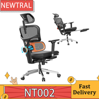 NEWTRAL NT002 Ergonomic Chair Adaptive Lower Back Support with Footrest 4 Recline Angle Adjustable Backrest Armrest Headrest