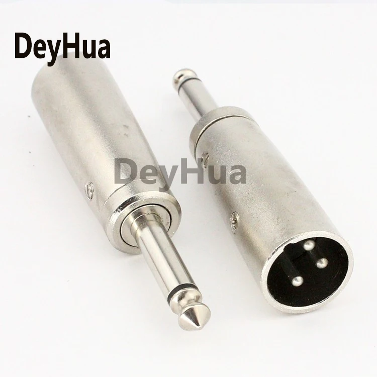 2/10PCS XLR three-core male to 6.35 6.5MM mono male 3-pole stereo channel 2-pole mono Canon head audio conversion connector