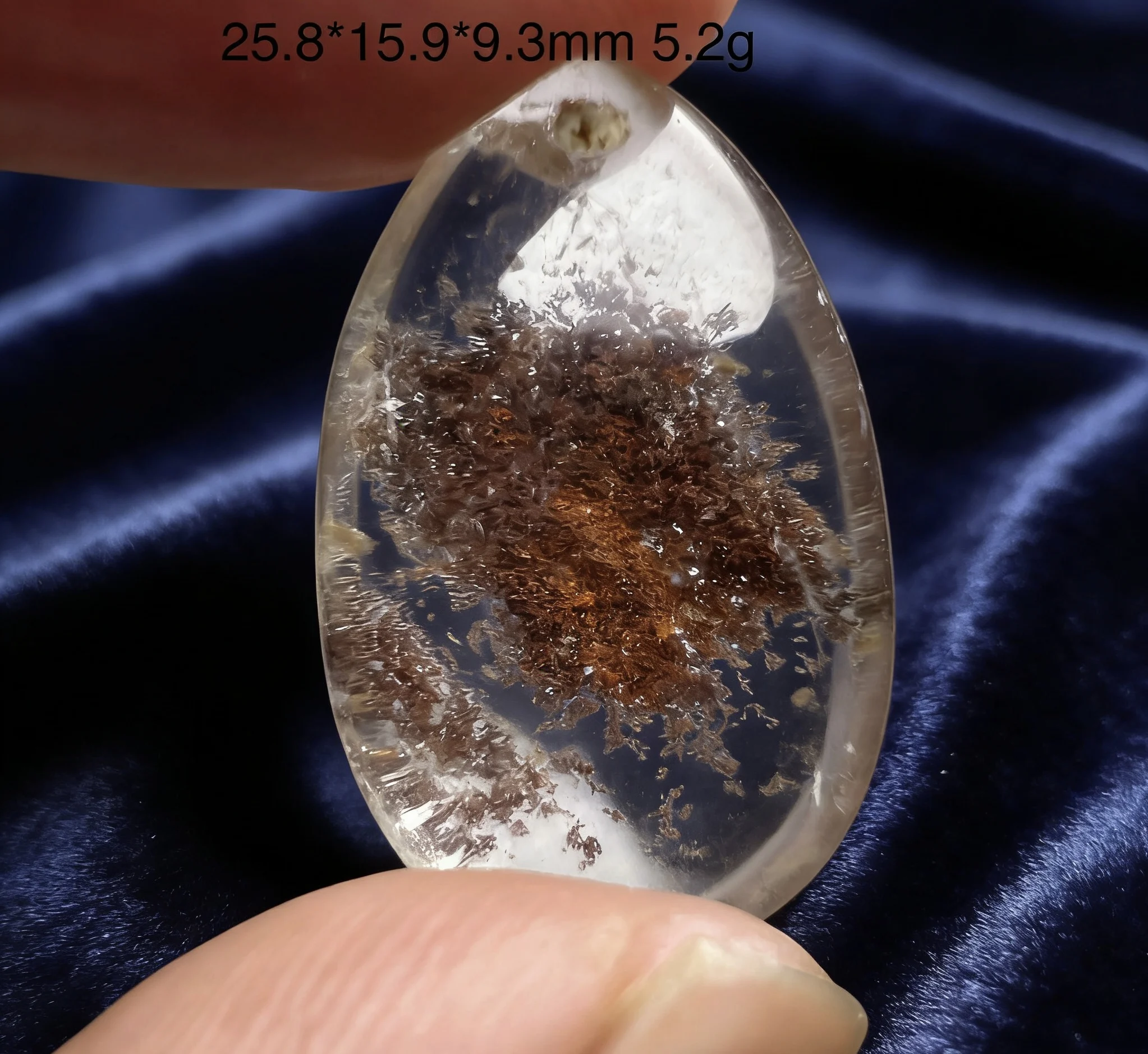 Selected natural ghost rutilatedcrystal mineral raw stone crystal specimen for appreciation, collection and display.