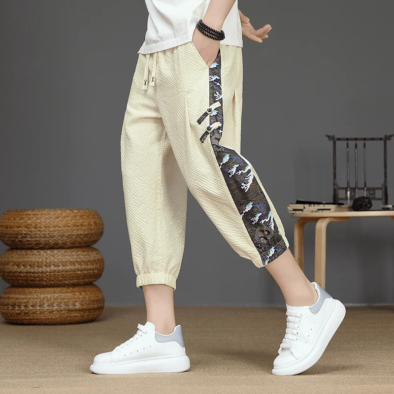 Men Summer Seven-point Retro New Chinese Casual Trend Thin Pants