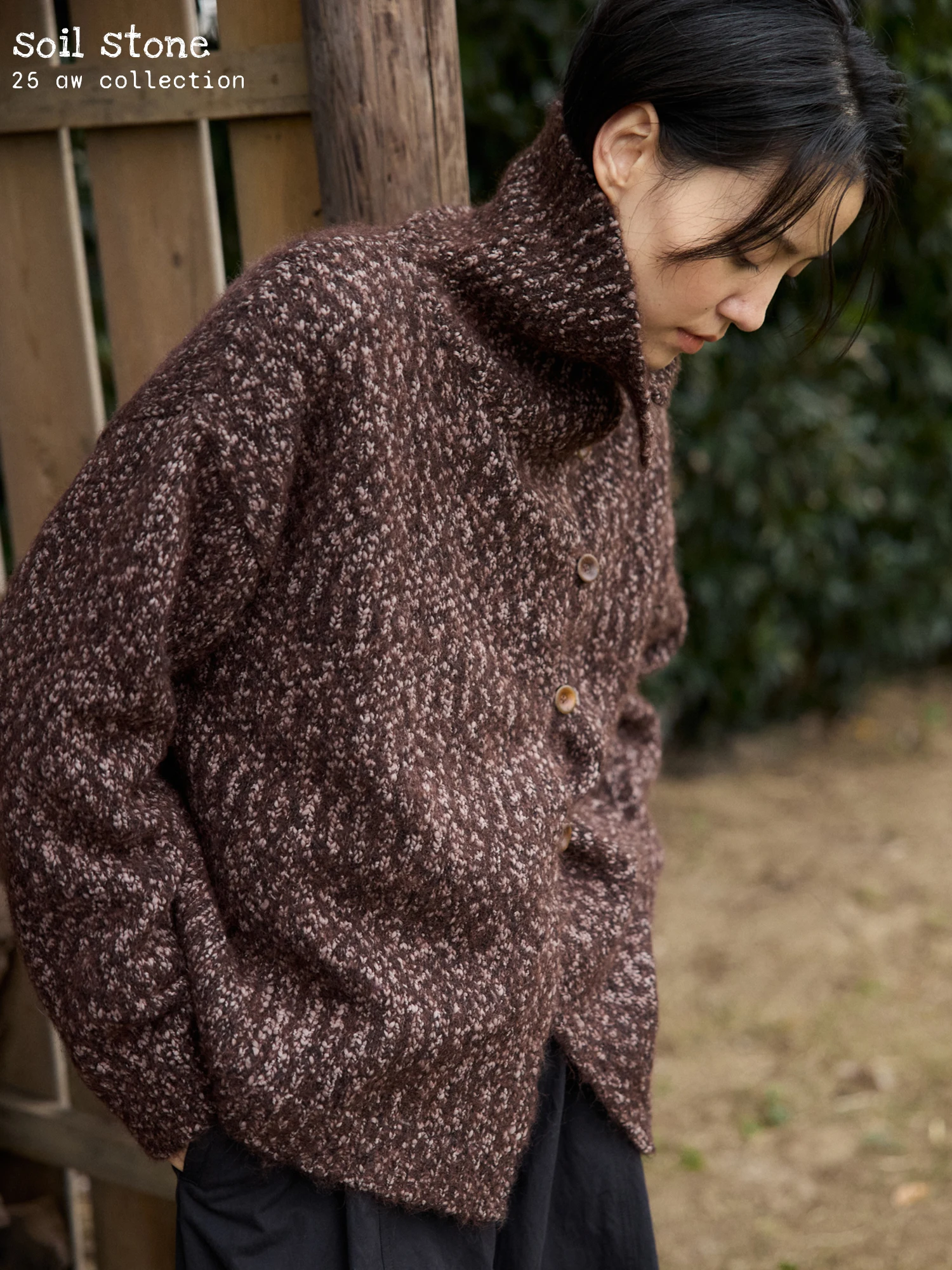 

Mixed Color Maple Brown Flowered Silk Cardigan Sweater Button up Fce Ne Wool Blend Long Sve Thi Warm Autumn Women's...