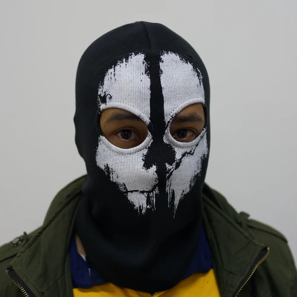 Mask Skull Ghost for Motorcycle Black Cosplay Costume Ghost Face War Game Skeleton Riding Outdoor Headwear Windproof Masks
