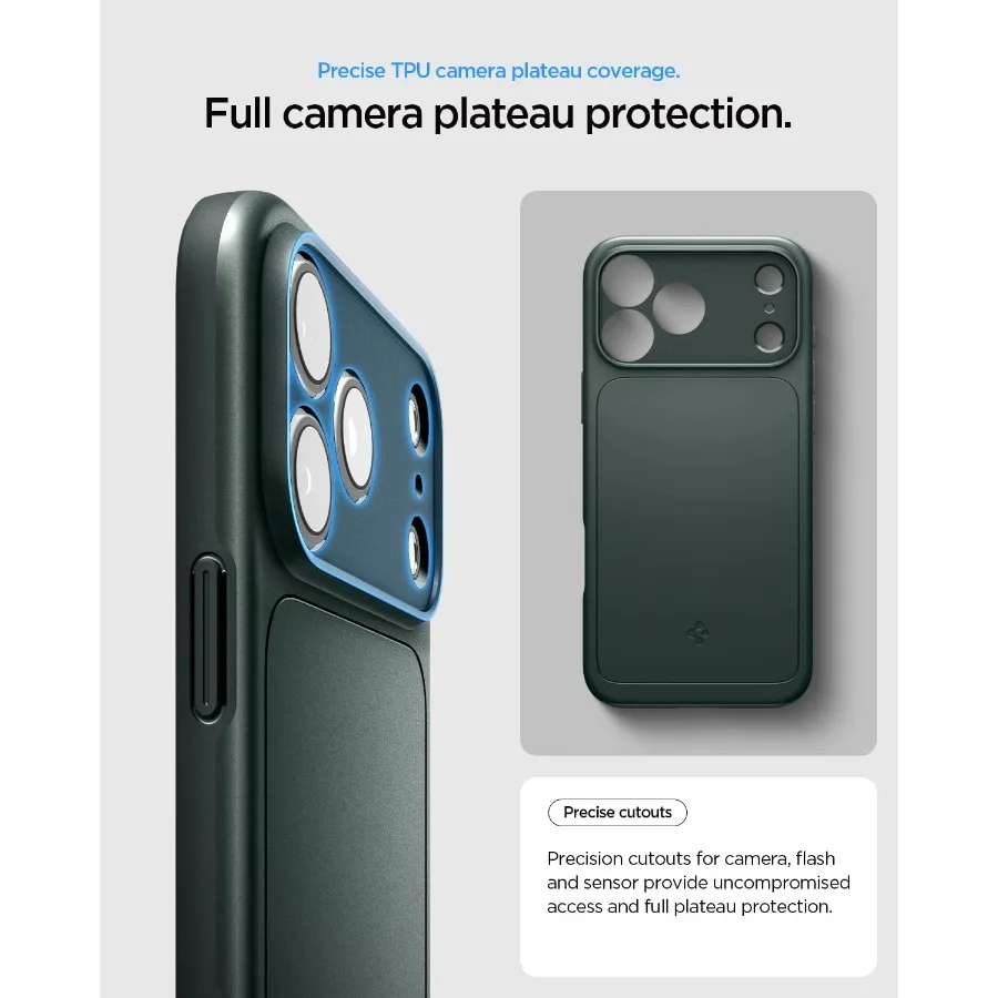 جراب iPhone 17 Pro Max ذو مقاس رفيع مع تحكم في الكاميرا مغطى بـ TPU وتوافق MagSafe - لون أخضر داكن #5