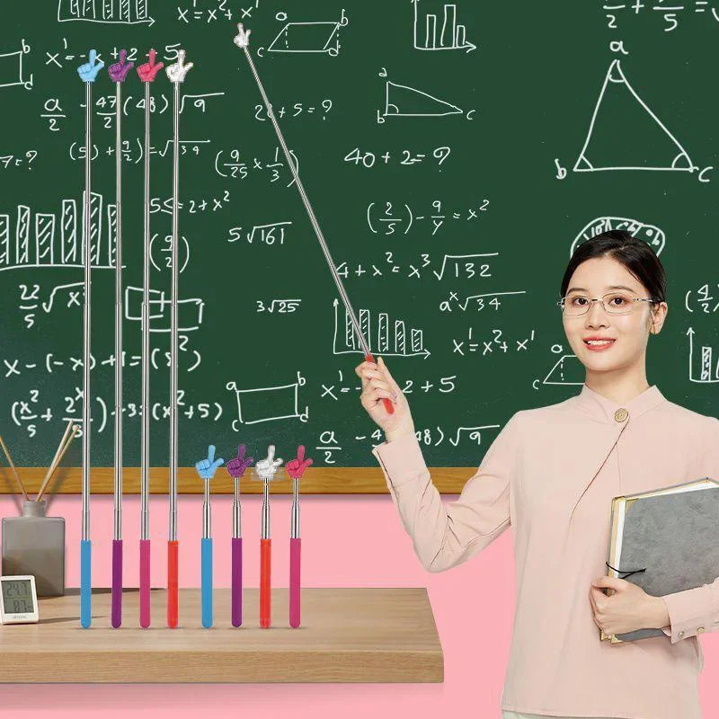 1PC Stainless Steel Pointer Finger Student Reading Sticks Whiteboard Teaching Pointer Sticks Handheld Presenter Teaching Tools