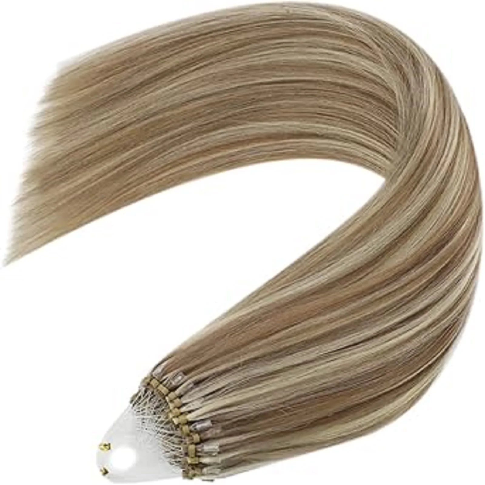 Procureur gSee-Extensions de cheveux brésiliens pour femmes, cheveux humains, reflets de vrais cheveux, micro anneau, plus lisse, document 50G et 100G, 14-24"