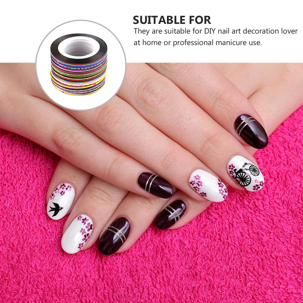 

60 Rolls Nail Art Decals Safe Material Easy Use Home Accessories Nail Art Decor Manicure Decoration