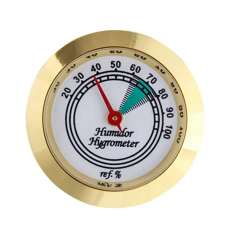 1PC Brass Analog Hygrometer Humidity Gauge 43mm High Accuracy Mechanical Tester For Humidor Violin Box Instrument