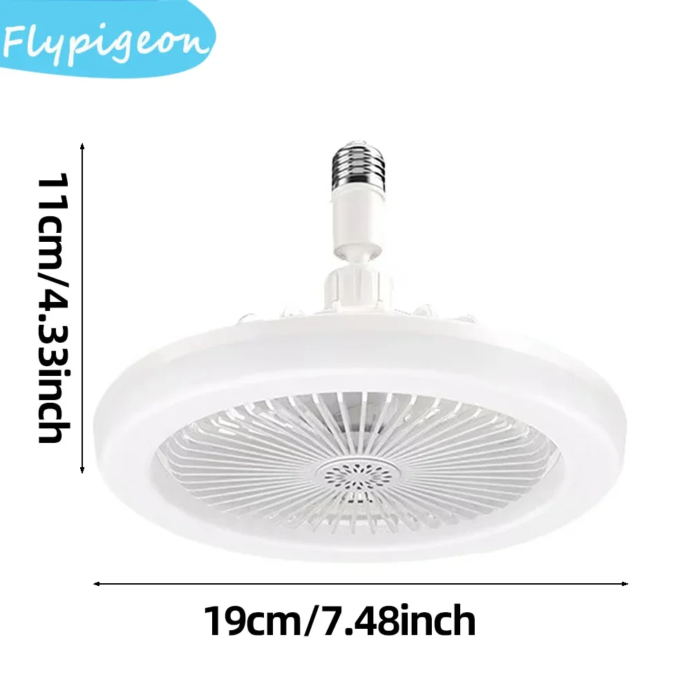 Remote Control Ceiling Light Rotatable 3in1 Ceiling Fan Lamp with E27 Base for Bedroom Living Room LED Lighting Home Decor