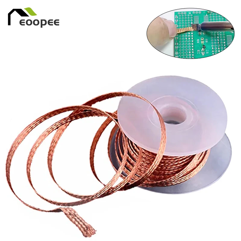 1PC 1.5M/3M 1-3mm Desoldering Mesh Braid Tape Welding Solder Remover Wick Wire Lead Cord Flux For Soldering