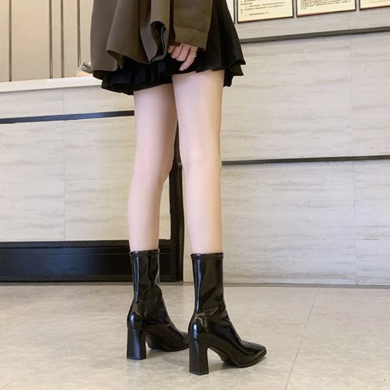 الخريف والشتاء جديد تنوعا متعدد الألوان الأحذية الفرنسية الأحذية النسائية عالية الكعب ساحة الموضة كبيرة الحجم الأحذية النسائية 2025 #3