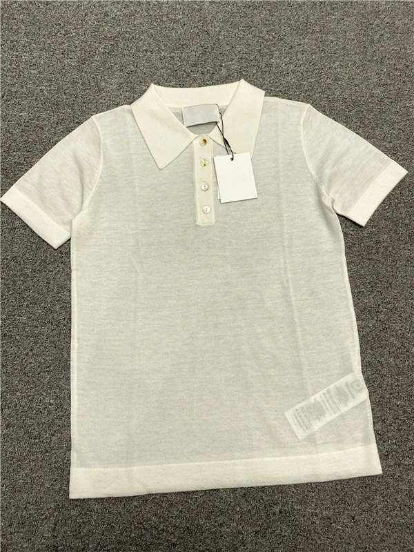 Dave&Di Tshirts Casual Top Commuting Versatile Merino Wool POLO Shirt Short Knitted Sleeved Top Women 2024