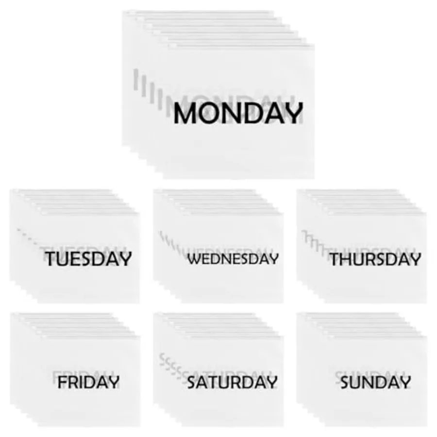 

42pcs Travel Luggage Organizer Bags Frosted Clothes Packaging Bags Packing Organizers Days of Week Travel Pouches for Family Va