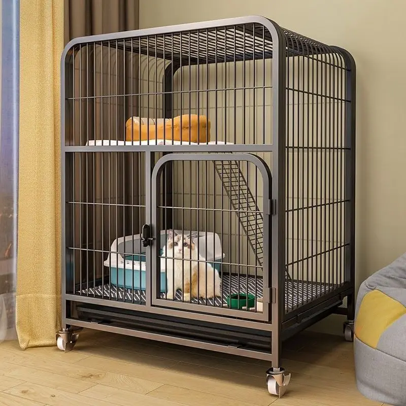 

Cat cage household indoor wooden platform free space integrated double-layer