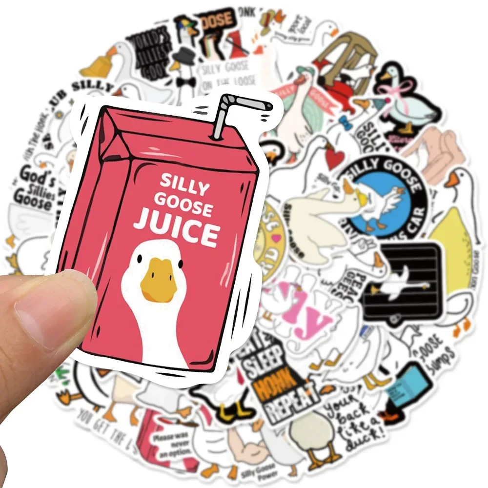 

10/50PCS Funny Spoof Cartoon Silly Goose Graffiti Stickers For Laptop Phone Skateboard Notebook Guitar Waterproof Vinyl Decals