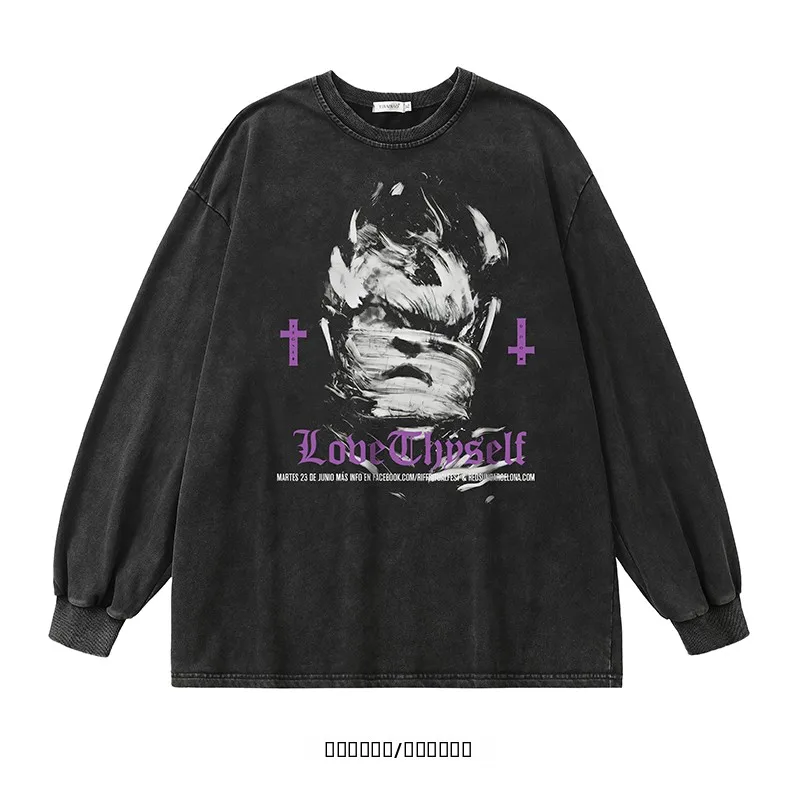 

from Long Sve T-irt fiti Letter Print Street Sle Creative Design Large Size Men's Faion Autumn