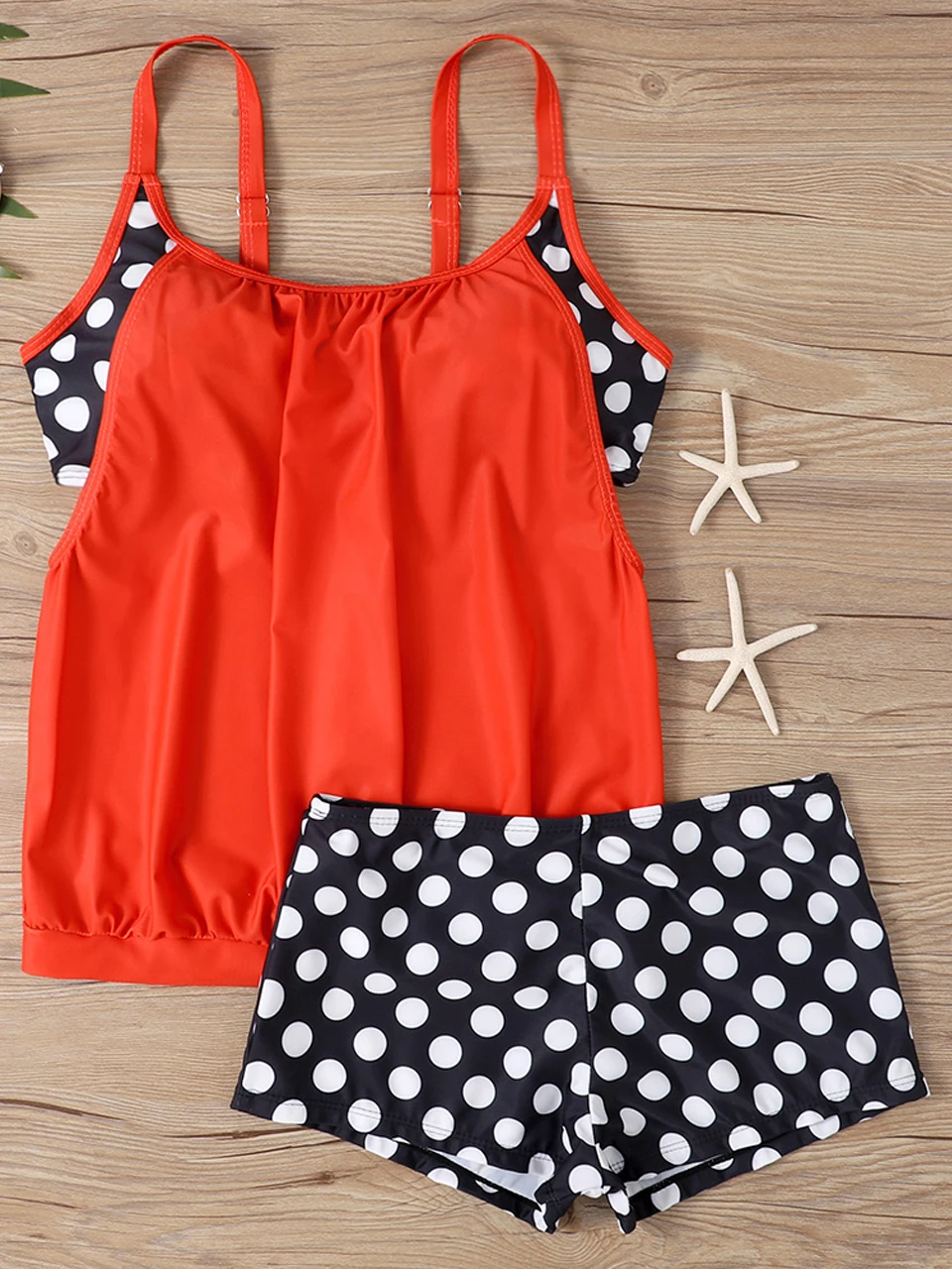 New Summer Women\'s Two Piece Colorful Dot Pattern Tankini Set Holiday Swimwear Female Bathers Bathing Swim Swimsuit Beach Summer