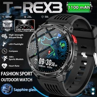 2025 nuevo reloj inteligente AMOLED de 1100mah para hombres 170 + linterna LED deportiva IP69 impermeable Bluetooth llamada GPS seguimiento Smartwatch iOS