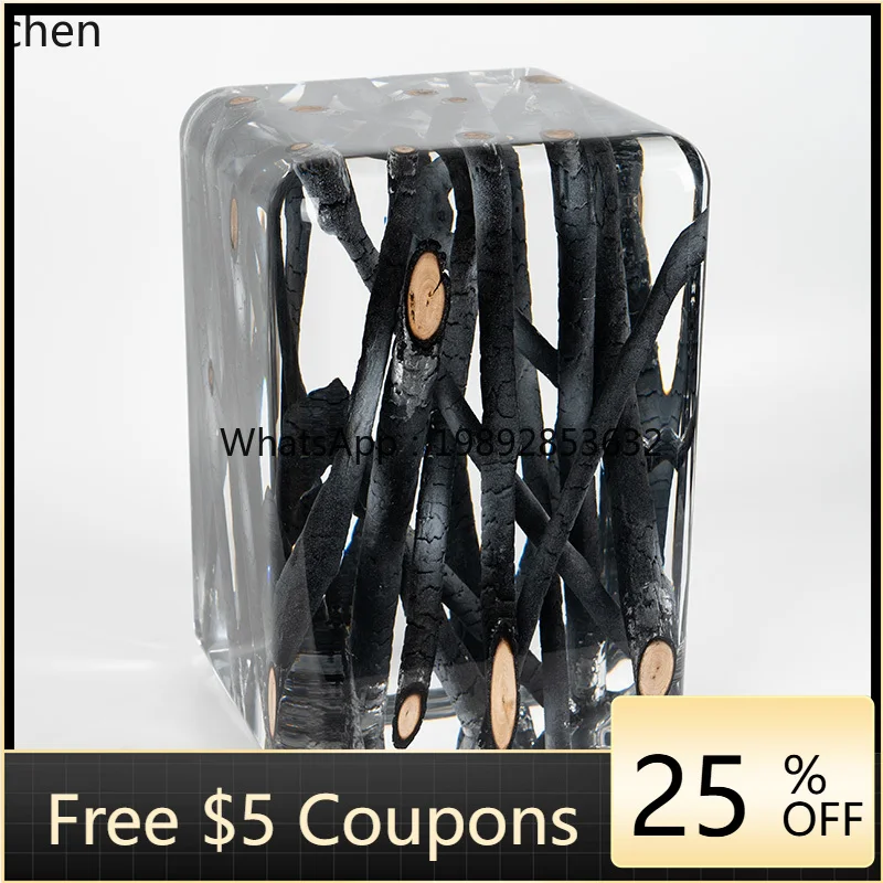LYY  platinum crystal pier non-epoxy resin crystal stool tea stool