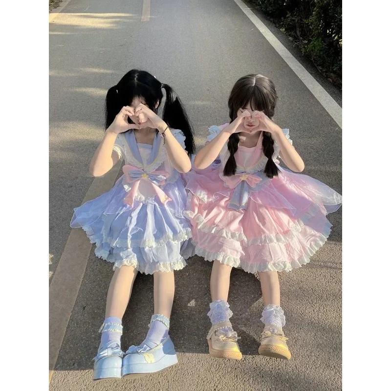 

25COSSweetheart платье Лолиты Chai Huhu Лолита милое платье-карточка для девочек Сакура постоянно меняющаяся маленькая Сакура Лолита косплей платье для девочек