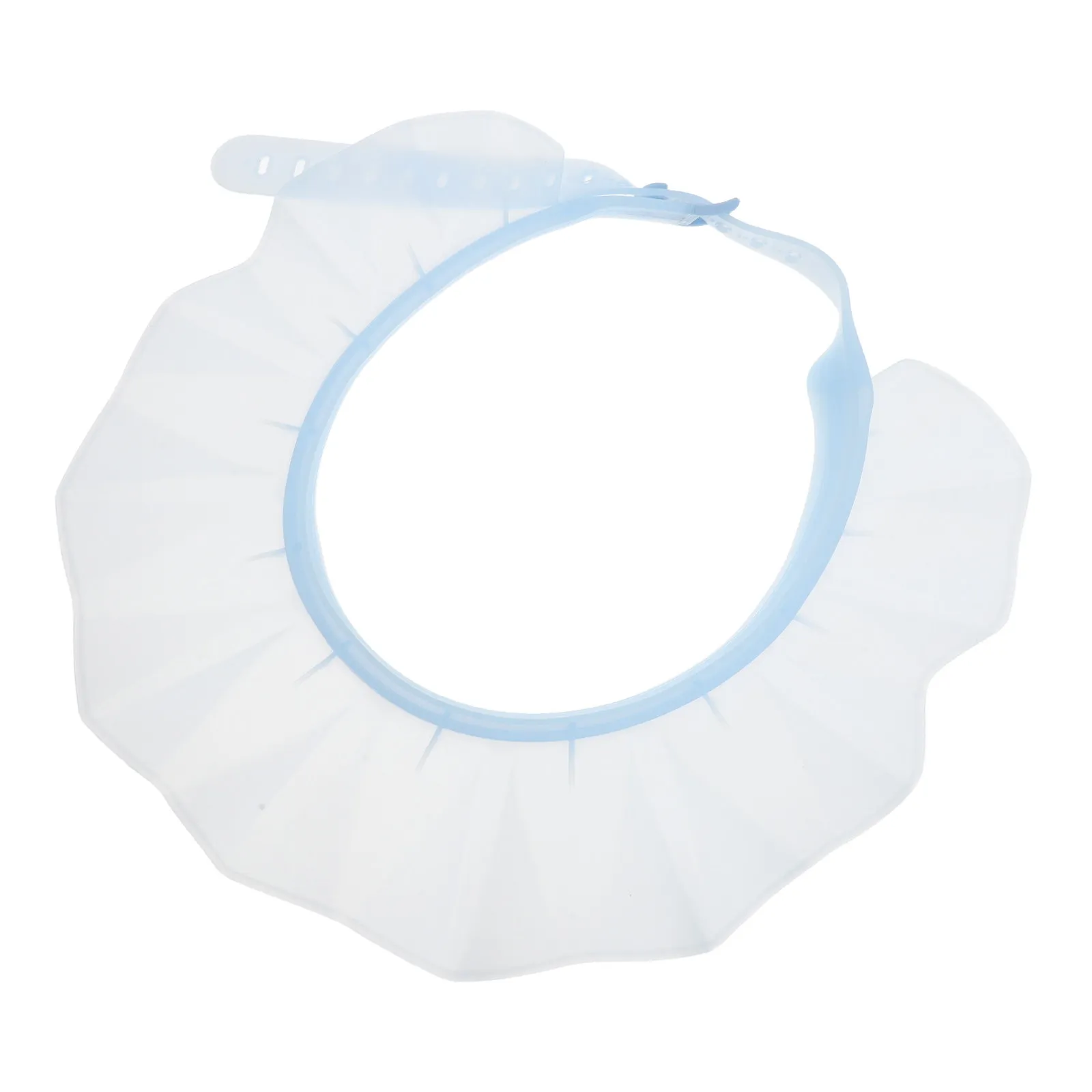 Silicone Hair Washing Cap Adjustable Waterproof Shower Bathing Hat No Water in Ear Face Blue Elderly Shampoo Shower Cap