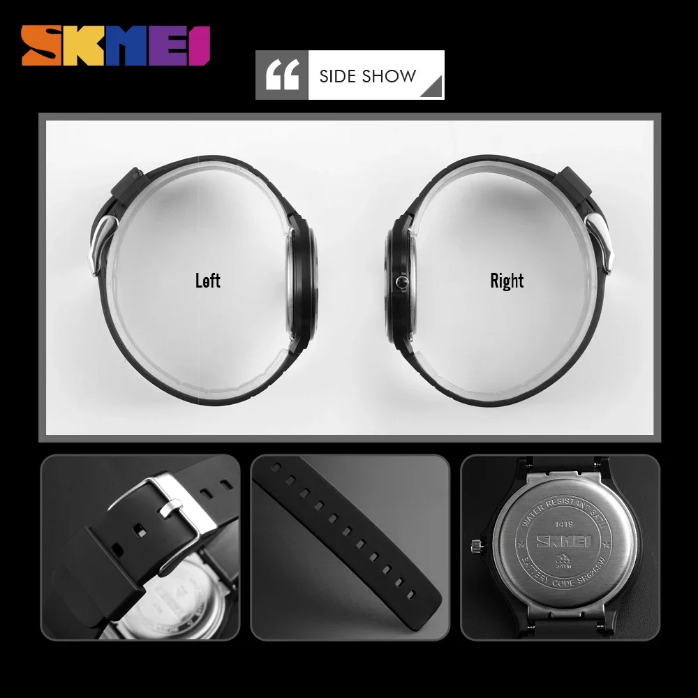 SKMEI 1419 Men Women Watches Simple Design Personality Teens 3bar Waterproof Quartz Wristatches Ladies Mes Relogio Feminino 1419