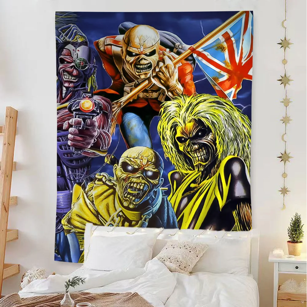 Band I-Iron M-Maiden Printed Large Wall Tapestry Wall Hanging Decoration Household Decor Blanket