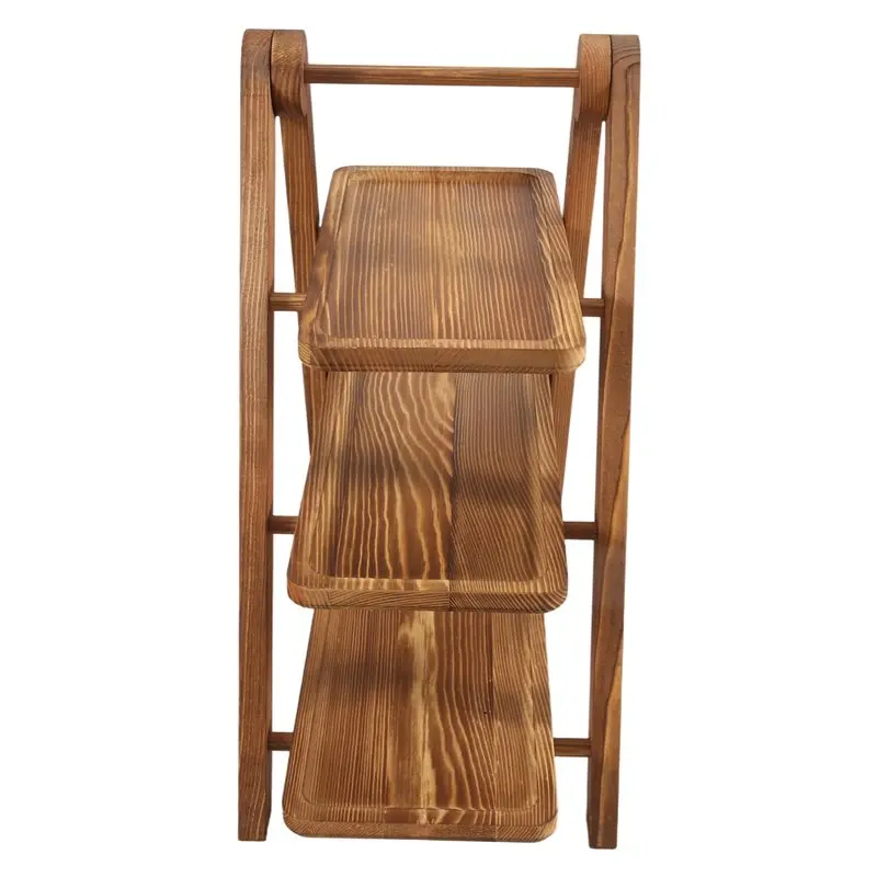FLYY-3-stufige Servierplatten aus Holz, Cupcake-Ständer für Desserttisch-Präsentation, dreistufiger, abnehmbarer Holzständer – Detail 2